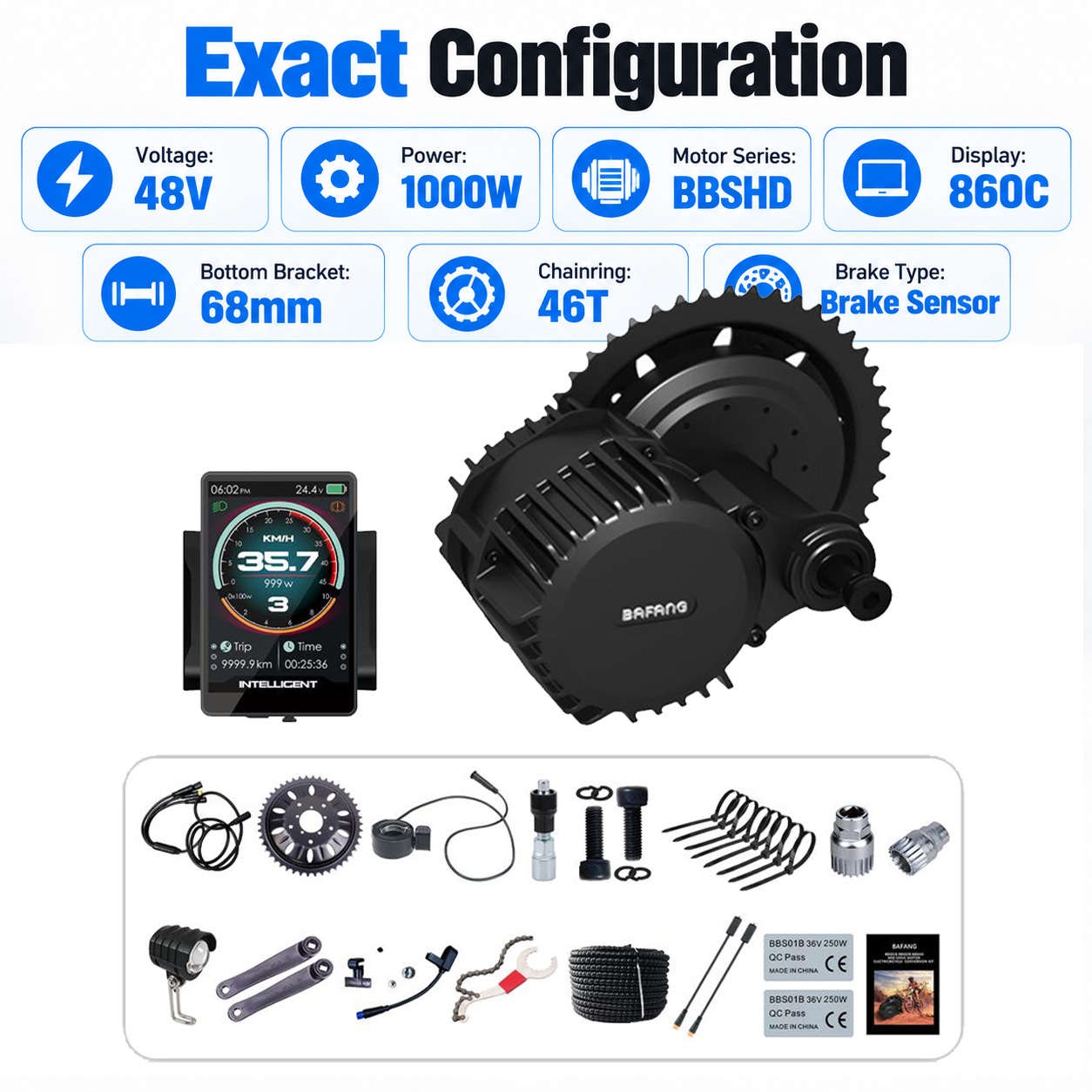 BAFANG 48V 1000W BBSHD Mid Dri - Bafang Bbshd 1000W Conversion Kit ulasan dan harga